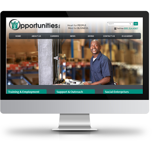 Desktop View of Opportunities, Inc.'s Home Page