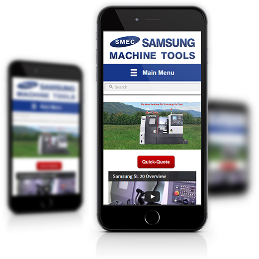 Mobile View of Samsung Machine Tools's Home Page