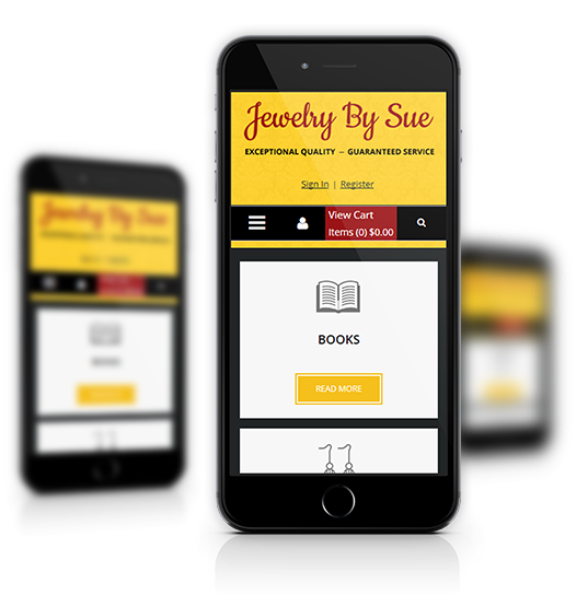 Mobile View of Jewelry by Sue's Home Page
