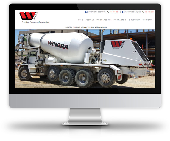 Desktop View of Wingra Stone Company's Home Page