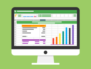 Spreadsheet on a computer screen