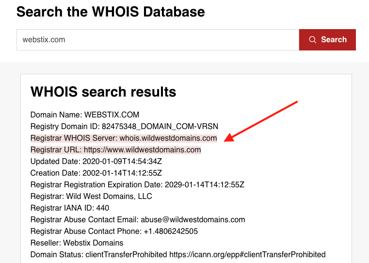 WHOIS information about webstix.com
