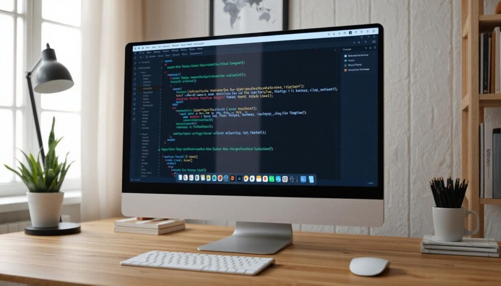 Schema code on a computer monitor