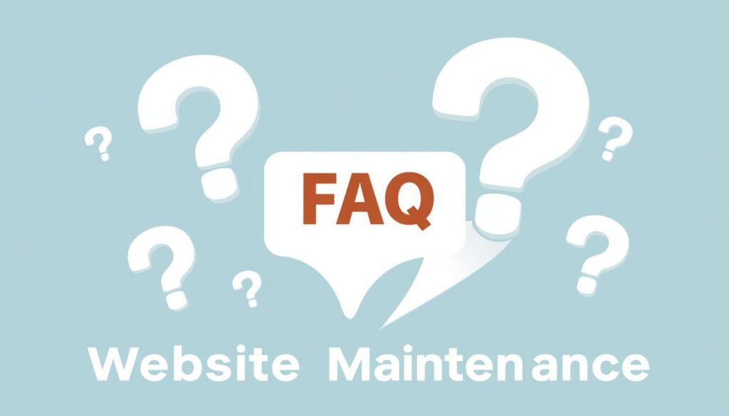 Website maintenance FAQ concept Website maintenance FAQ concept