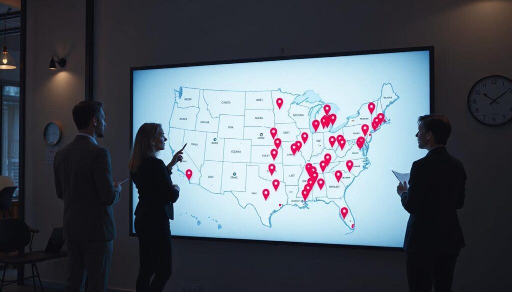 A team planning nationwide campaign