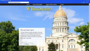 Early web design in Madison showing Capitol building on an old website from early 2000s