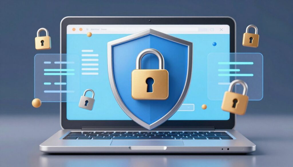 website security protection shield cybersecurity measures